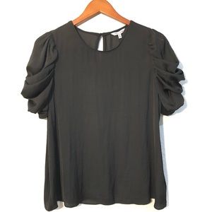 Naked Zebra Puff Sleeve Blouse size Large NWT